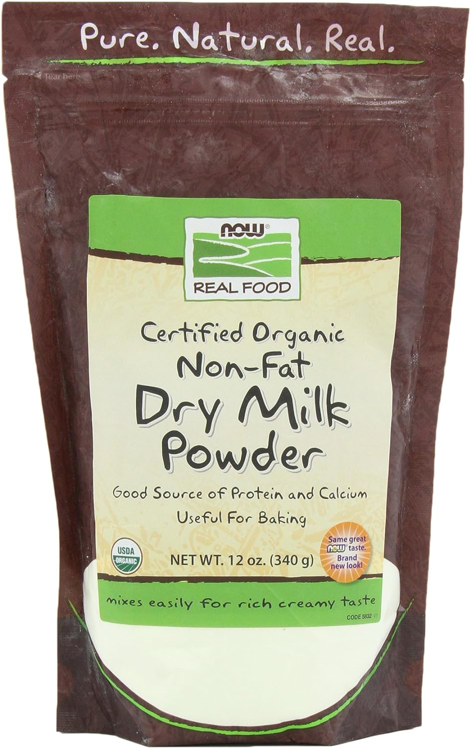 251025031340323_1 NOW Foods Non Fat Dry Milk Powder Organic, 12-Ounce (Pack of 2) - Image 1